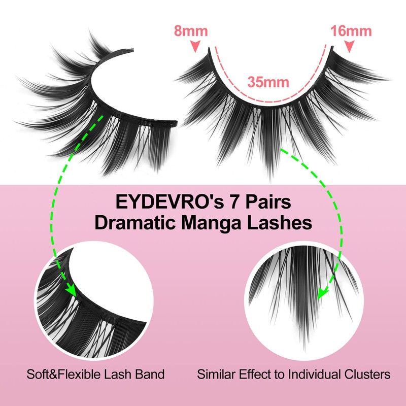 False Eyelashes Manga Anime Lashes Japanese Cosplay Spiky Lashes Mink
