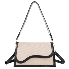 cuiab Shoulder Bag for Women, Crossbody Shoulder Bag, Vegan Leather Crossbody Shoulder Bag for Women, with 2 Removable Straps (1-1-Black)