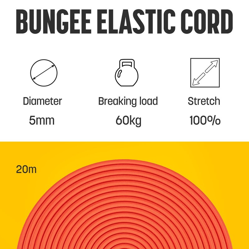 Kamu Synber Bungee Cord 5mm x 20m Elastic Shock Cord
