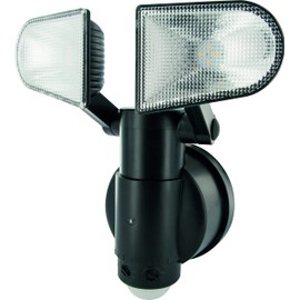 SCHWAIGER -LED220 011- LED Sensor- / Sicherheits- / Bewegungsleuchte mit PIR-Sensor und zwei Lampen, schwarz, 17.5 x 22.5 x 15.5 cm