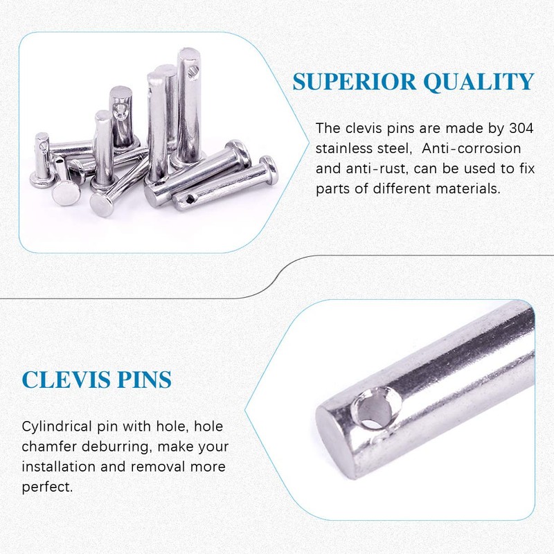 Glarks 64Pcs 12 Sizes 304 Stainless Steel Flat Head Single