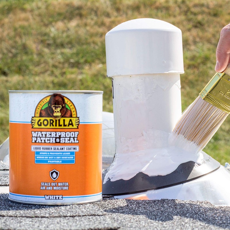 Gorilla Waterproof Patch & Seal Liquid Rubber Sealant, White, 32oz