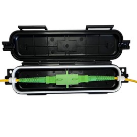 Fibershack - Fiber Optic Cable Splice Enclosure - 2 Pack - Dust & Water Resistant Fiber Optic Cable Pass Through Distribution Box Connects & Protects Your Cord from The Elements, Includes 4 couplers