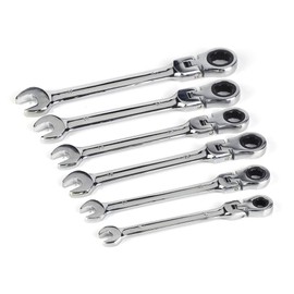 Ratchet Spanner Set, 6 Pcs Flexible Head Spanner Combination Multi-Function Wrench Ratchet Repair Tools Set for Cars Bicycles Vehicles Repairing, 8-17 mm