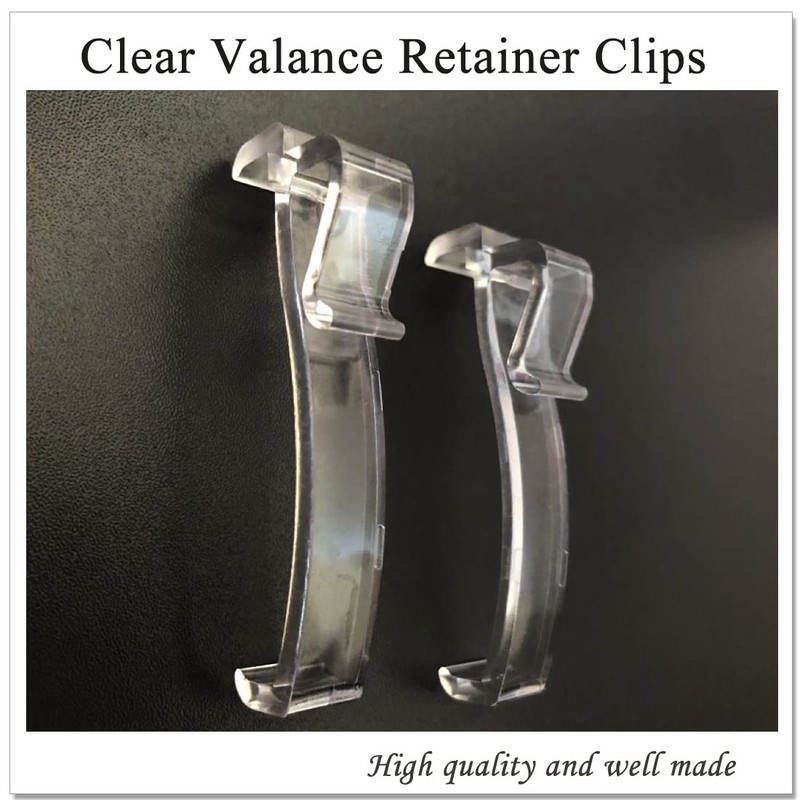 Valance Clips for Blinds - 2.5 Inch Clear Plastic Hidden