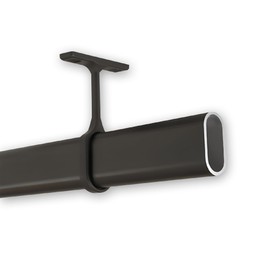 B&B Hardware Oval Wardrobe Rod with End Supports - 1.3 Mm Thick Welded Aluminum - Dark Oil-Rubbed Bronze - Seamless and Smooth - Complete Closet Rod Kit - 12 To 89 Inches Long