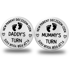 TCPENG Parents Decision Coin, Stainless Steel Commemorative Coins, Gifts for Dad Mum, Newborn Baby Gifts, New Mum Gifts, Birthday, Anniversary