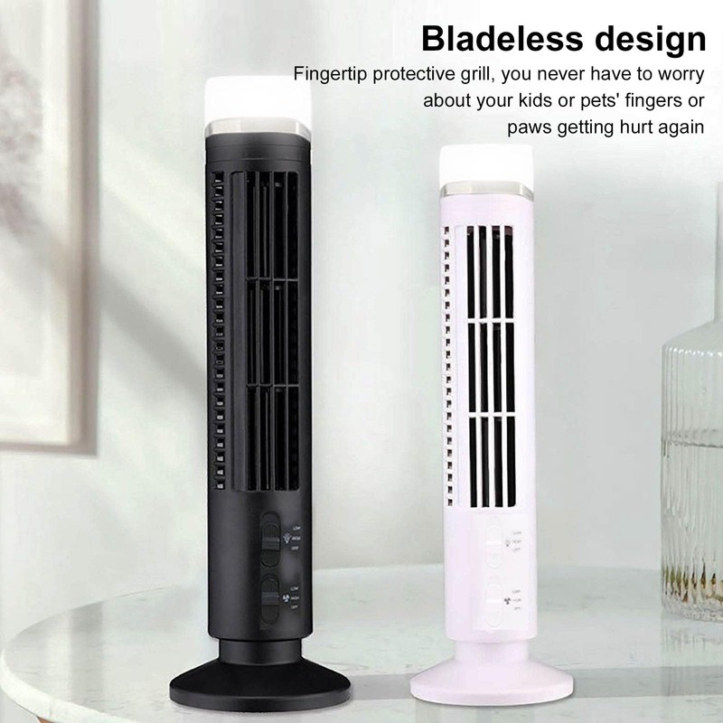 Oscillating Tower Fan, Bladeless Fan, Quiet Office Fan with 90