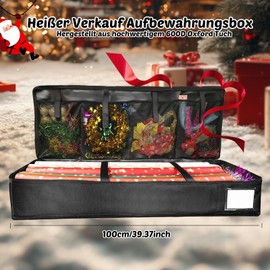 Wrapping Paper Storage, Wrapping Paper Rolls Organiser, Waterproof, Tear-Resistant, 600D Oxford Fabric Storage Bag with Compartments and Handling, 100 x 35 x 15 cm