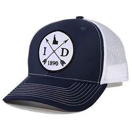 Homeland Tees Men's Idaho Arrow Patch Trucker Hat - Navy/White