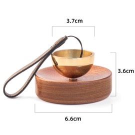 Orin Mini Buddhist Altar Rin Pet (Small but Very Good Tone) Brass Singing Ball, Resonating with Lustrous Sound, Portable Small Orin