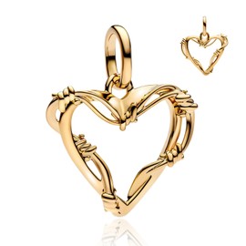 Rimgoris 925 Sterling Silver Women Bracelets Necklace Tangled Heart Medal Women Bracelet Glod Charm Mother's Day with Zirconia