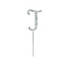 CLUB GREEN Diamanté Letter J On Stem, Silver, 4.5 cm