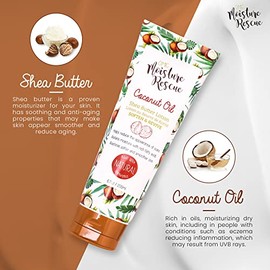 OMIC | Crema Loción Corporal Anti estrías | Moisture Rescue | Con Manteca de Karité y Aceite de Coco | Hidratante de rescate para revivir la Piel | Trata Sequedad y Sensación Tirante