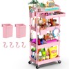 Goovilla 4 Tier Rolling Utility Cart Organizer with Removable Drawer,