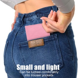 Meetory 11 Pcs Small Pocket Notebook Mini Notepad Set, Included A7 Pu Leather Notebook Pen Holder with 50 Lined Sheets, 8 Notepad Memo Book Refills with 30 Lined Paper, Metal Pen And Index Tag(Pink)