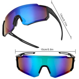 MJFENDAI Pack of 3 Sports Sunglasses, Polarised Cycling Glasses, Quick Glasses, UV400 Protection, Windproof Cycling Glasses for Men and Women for Cycling, Skiing, Rave, Mountaineering, Outdoor