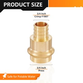 HeSun 40-Pack Brass Press Fitting Adapter,3/4" PRESS X 3/4" PEX F1807 Crimp Coupling, LF Brass
