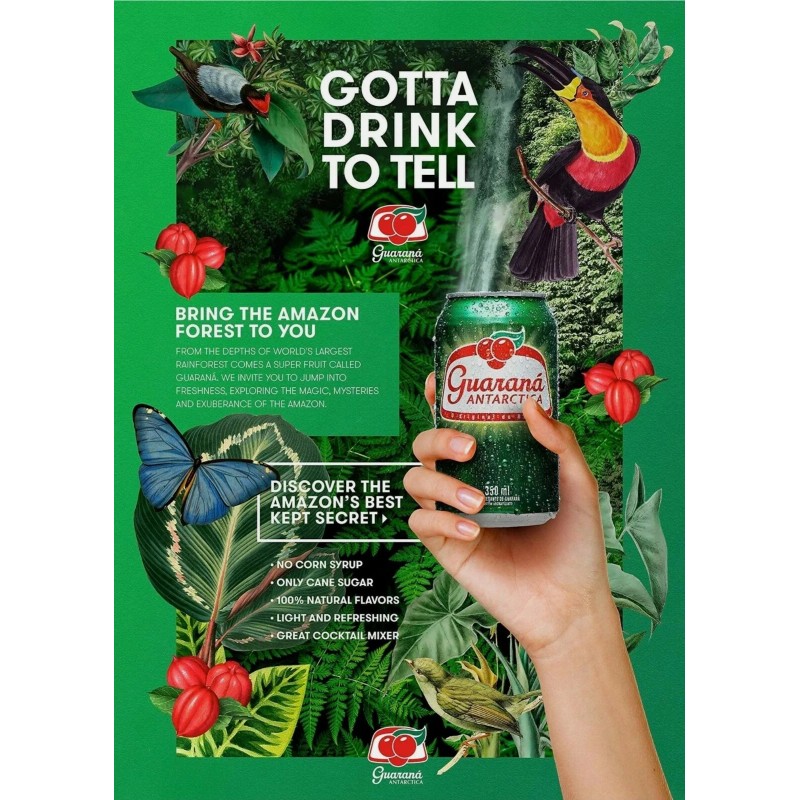 Antarctica Guarana Antarctica Brazilian Soda 11.83 fl. oz (12 pack)
