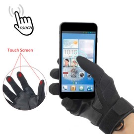 Motorcycle Gloves, Full Finger Touchscreen Racing Gloves, Bike Camping Climbing Hiking Outdoor Sports Riding Gloves, Carbon Fiber Protective Hard Knuckles Model (Black, M)