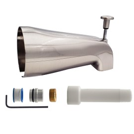 Westbrass E531DUS-07 Universal Fit 5-1/4" Diverter Tub Spout, Zinc, Satin Nickel