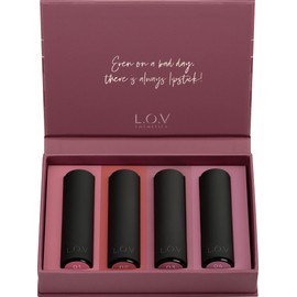 L.O.V Self Love Club Velvet Matte Lipstick Set - 4 Matte Lipsticks with High Coverage - Nourishing Ingredients such as Vitamin E - Matte Lipstick - Long-Lasting, Delicate Texture - Juicy Berry Tones