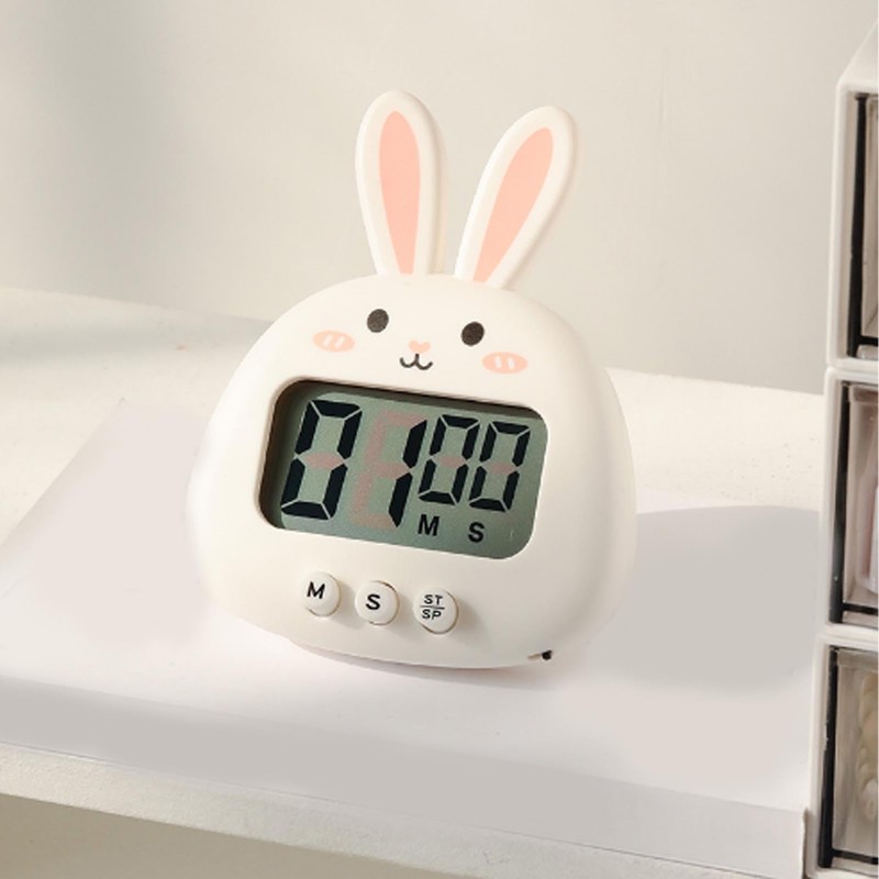 Walfront Cooking Timer, Large Screen Digital Kitchen Timer Cute Bunny