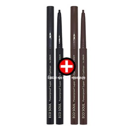 1+1 The Saem Eco Soul Power Proof Ultra Slim Eyeliner Color 1: BR01 Thrill Brown / 1+1 더샘 에코 소울 파워프루프 초슬림 아이라이너 색상1:BR01 스릴브라운