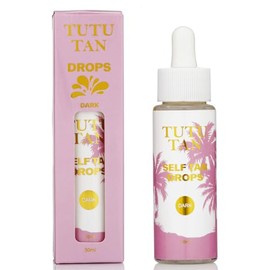 TUTU TAN Self Tanning Drops 50ml dropper bottle - face & body - mix with your moisturiser - with colour correcting actives - infused with Vitamin C Self Tan Vegan Cruelty Free (Dark)