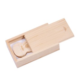 Wood Guitar Shaped USB3.0 32GB Flash Pen Drive Memory Thumb Stick with Wooden Box (3.0 32GB)