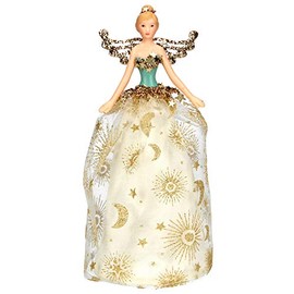 Gisela Graham Celestial Cream & Gold Tree Top Fairy 18 Centimetre
