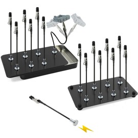 Evemodel Sliding Lid Tin Box Iron Box with 16 Pieces Crocodile Clips with 1 mm Iron Plate Paint Stand Modelling Model Painting Tool with Stand Magnetic Base (Bendable)