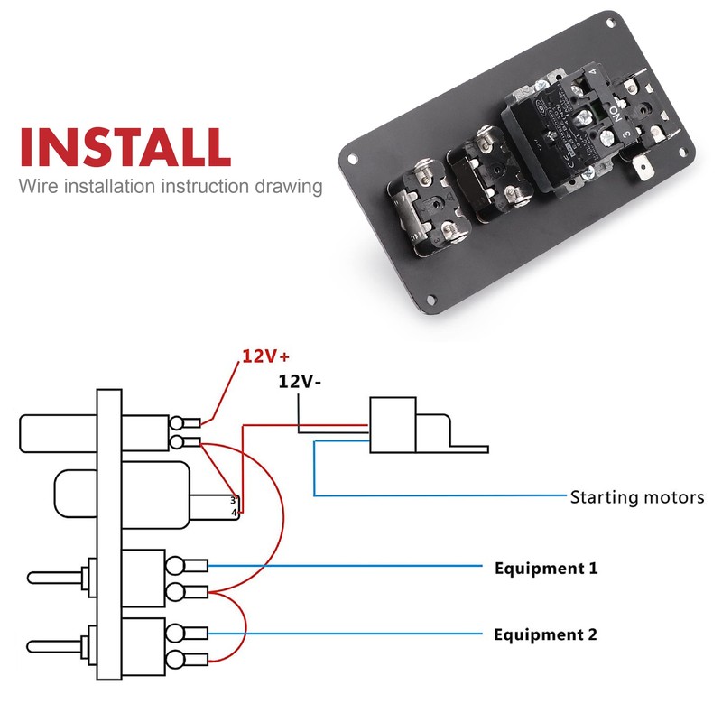 Taxutor 12V 30A 4-in-1 Ignition Panel Kit, Aluminum Alloy Switch