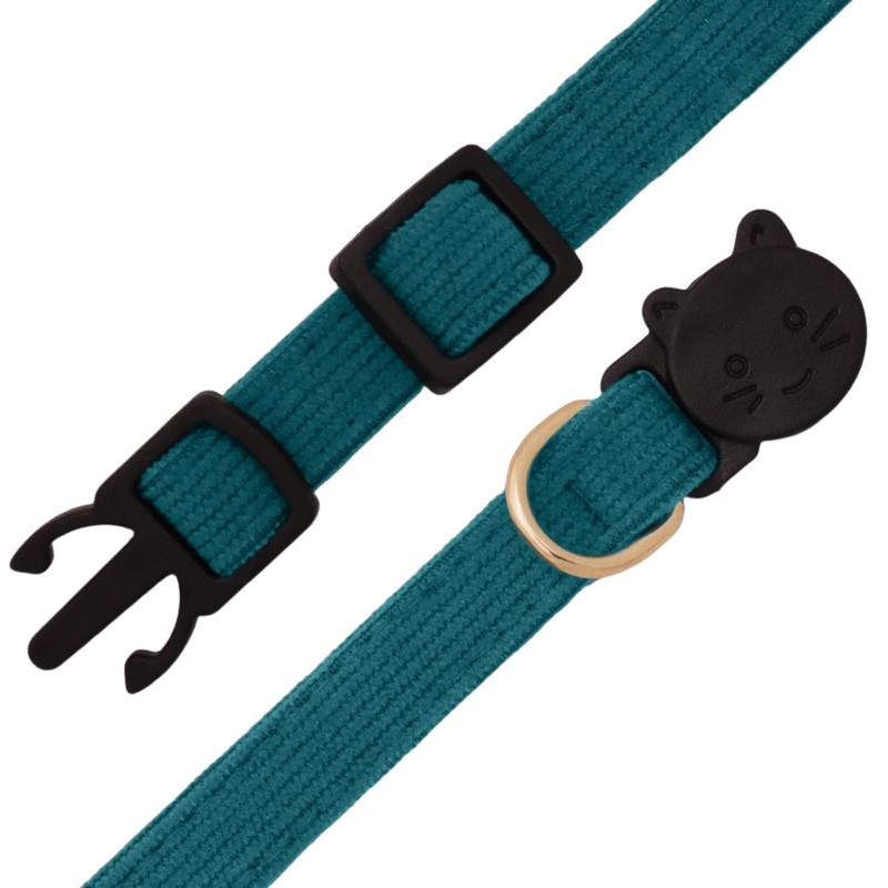 2 Pack Soft Corduroy Cat Collars with Bow Tie Bell