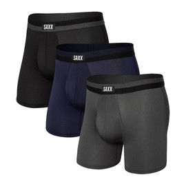 Saxx Men's Underwear - Sport Mesh Boxer Brief Fly 3 Pack with Built-in Pouch Support - Underwear for Men