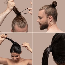 vinsk® Unisex Hair Bobbles for Men and Women in Large Set [25 Pieces] | Gentle Soft Hair Scrunchies Men & Women | Elastic Hair Bobbles Black with Strong Hold | Versatile Cable Scrunchie for Man Bun