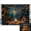 QICAIYUN Camping Backdrop for Photography Forest Night Camping Backdrop Campfire
