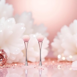 2Pcs Rose Gold Nail Art Dust Powder Remover Brush, Nail Art Dust Cleaner Brush, Soft Cleaner Brush for Makeup, Nail Dust Brush for Acrylic Nails Manicure Brush for Women Birthday Gifts Hand Rests