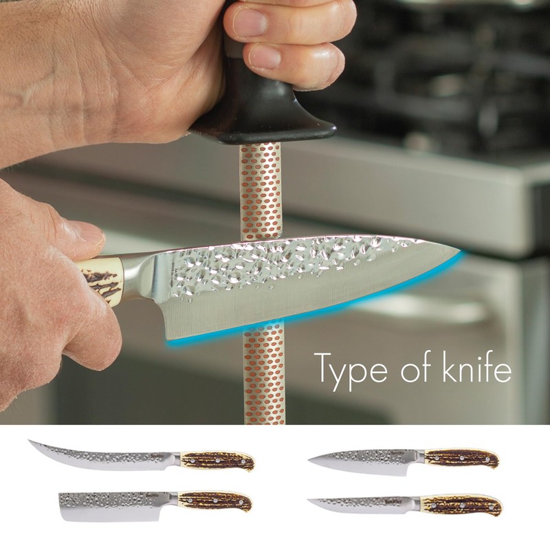 Smith's 3001 10” Oval Diamond Sharpening Steel Rod – Grey