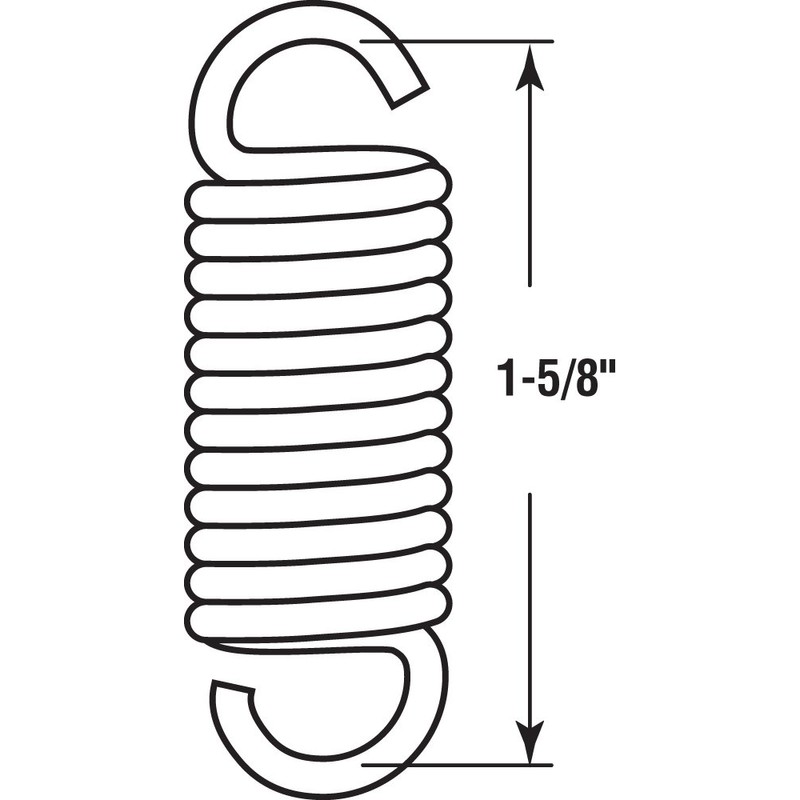 Prime-Line SP 9613 Extension Spring, Spring Steel Construction, Nickel-Plated Finish,