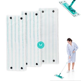 Set of 3 for Leifheit Clean Twist M Micro Duo Floor Mop Replacement Cover Set, 33 x 15 cm, Microfibre for Leifheit Mop Cover, Mop Accessories, for All Floors, Floor Cleaning