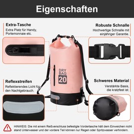 Blackace arteesol Dry Bag Waterproof Bag 5L/10L/20L/30L Waterproof Bag Pack Sack with Long Double Adjustable Shoulder Strap for Swimming Boating Kayaking Water Sports