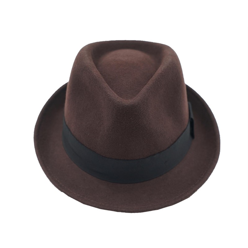 Decentron Men's Wool Felt Winter Hat Short Brim Fedora Hat