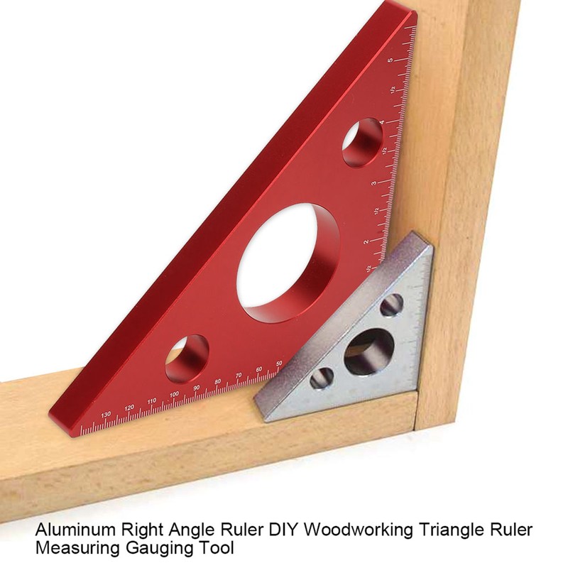 Aluminum Alloy Right Angle Ruler DIY Woodworking Triangle Ruler Measuring
