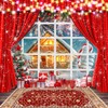 LYCGS 10X10ft Christmas Backdrop Winter Christmas Window Photography Background Xmas
