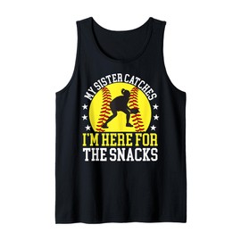 Mens Softball Catcher Brother Funny Brother of A Softball Catcher Tank Top