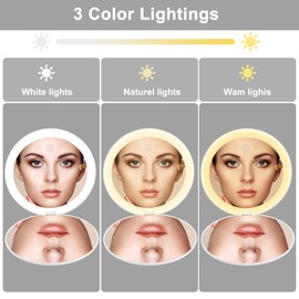 osteplus Led Compact Mirror, 3.9Inches1x/3X Magnification Mirror Makeup Portable Daylight LED for Pocket, Travel, 2-Sided Mirror for Girls, Women by White