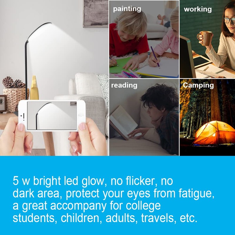 DEEPLITE LED Desk Lamp with Flexible Gooseneck 3 Level Brightness,