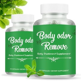 Body Deodorizing Supplement, Natural Chlorophyll 90 Capsules for Women & Men, Body Internal Deodorant Pills with Mint & Parsley (2PCS)