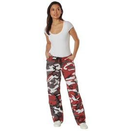 Rothco Womens Paratrooper Colored Camo Fatigues, Red Camo - L